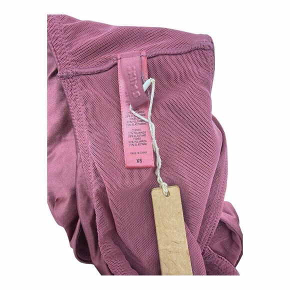 Brand New Skims Stretch Berry Satin Square Neck Bralette Size XSmall XS - Picture 6 of 6